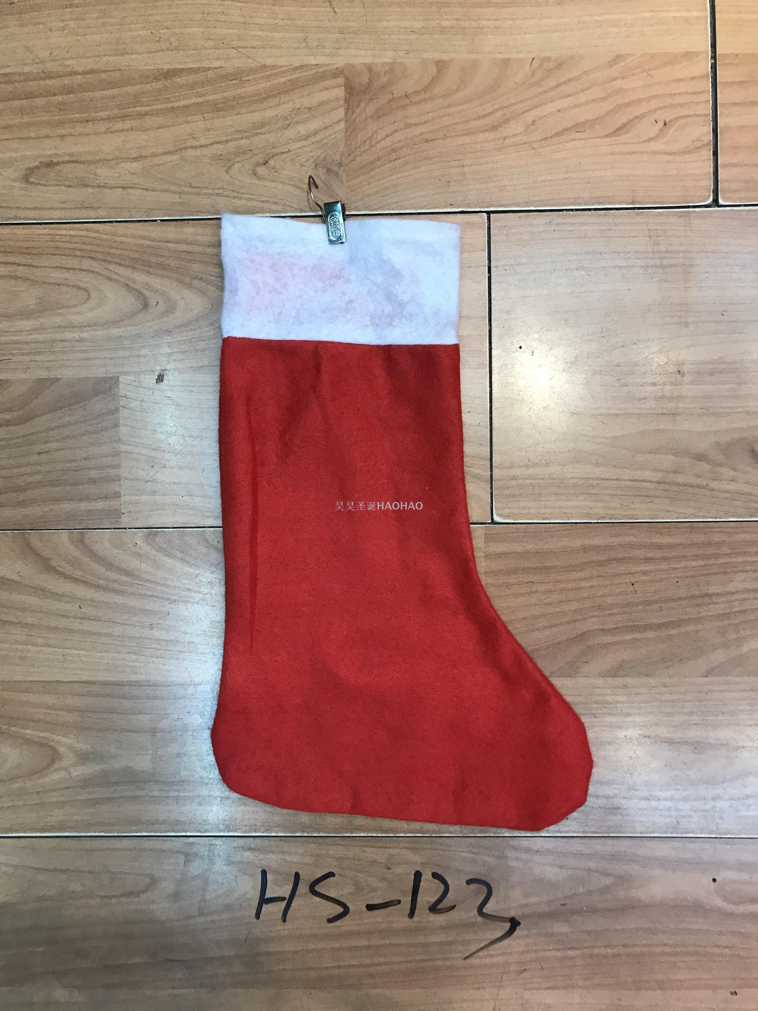 圣诞节圣诞老人礼物袋无纺贴花圣诞礼品袜圣诞袜糖果袜子