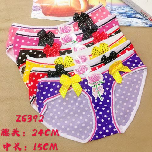 Foreign Trade Underwear Ladies Underwear Children Briefs Girls Bow Student Pants Factory Direct Sales 