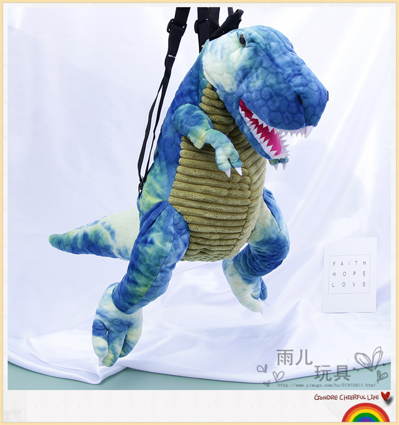 个性恐龙幼儿园儿童小背包创意霸王龙毛绒玩具男童女童双肩包书包详情4
