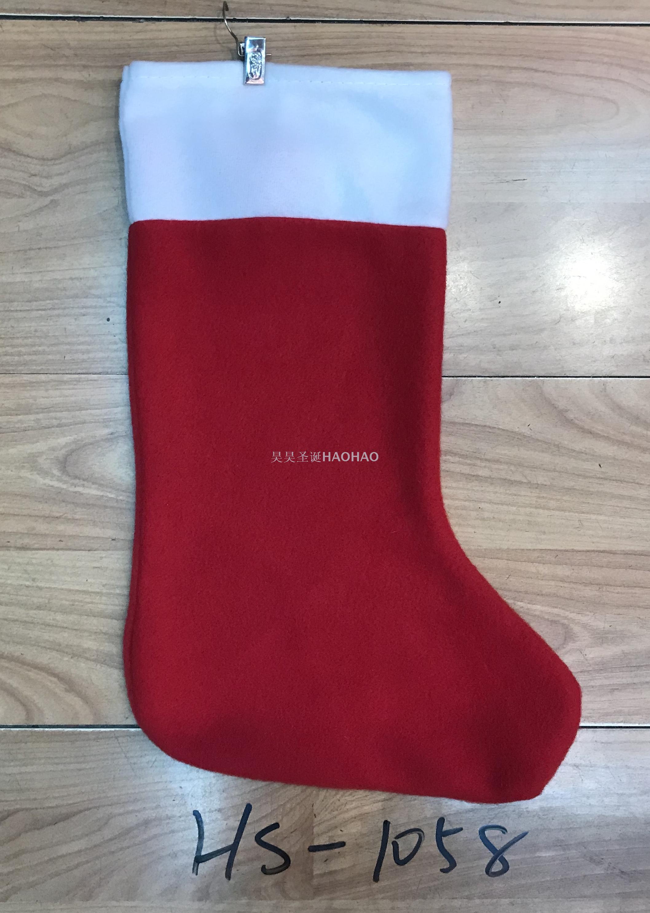 圣诞节圣诞老人礼物袋无纺贴花圣诞礼品袜圣诞袜糖果袜子