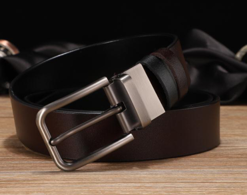3. 5cm Rotating Pin Buckle Belt Double-Sided Universal Antique Leather Belt Fashion All-Match Pant Belt Unisex