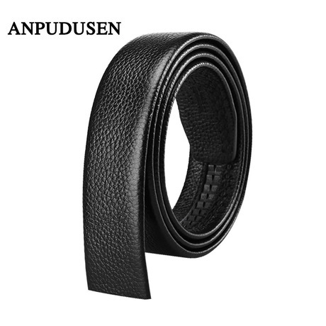 headless belt two-layer pure cow belt men‘s leather belt without buckle automatic buckle middle-aged and young belt business belt