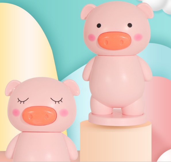 卡通萌小猪电风扇 学生便携风扇 USB充电迷你风扇 软胶手持风扇