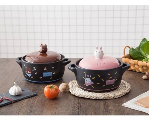 high-grade ceramic pot， rabbit small soup pot