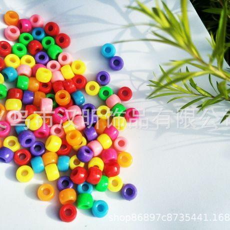 厂家供应PS材料6*9桶珠9014多色可选择散珠DIY饰品/玩具/辅料/配
