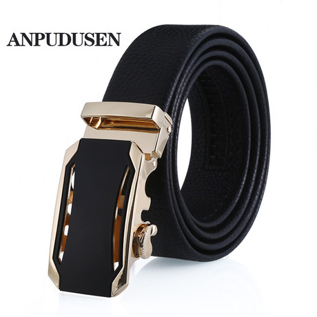 anpudusen creative new business men‘s leather automatic buckle belt fashion gift factory direct wholesale