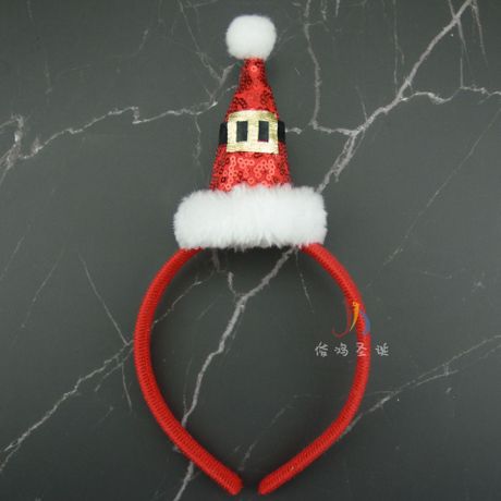 圣诞节头箍儿童串片头箍派对装扮用品可爱圣诞帽头扣圣诞装饰