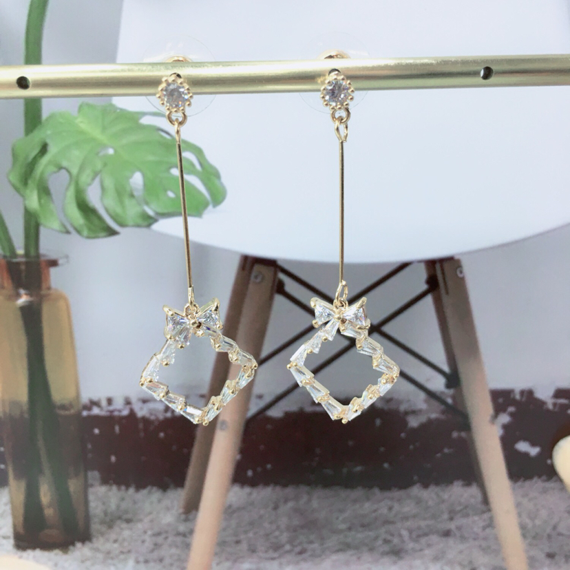 潮时尚大方耳环女气质韩国金色超仙耳钉个性长款百搭网红耳坠