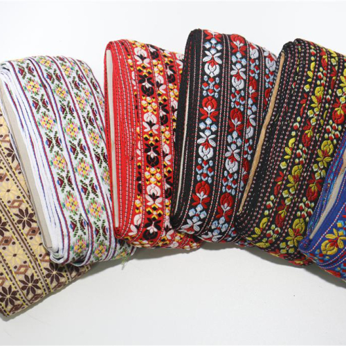 Spot Factory Direct Sales 2.5cm Multicolor Ethnic Style Laciness Ribbon 20 M