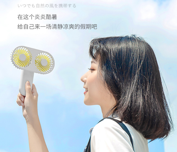 新款双头手持usb小风扇 迷你便携式户外USB风扇 学生桌面办公风扇