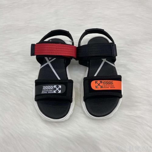 factory hot selling product fashion stitching letters hook & loop casual breathable boys beach sandals
