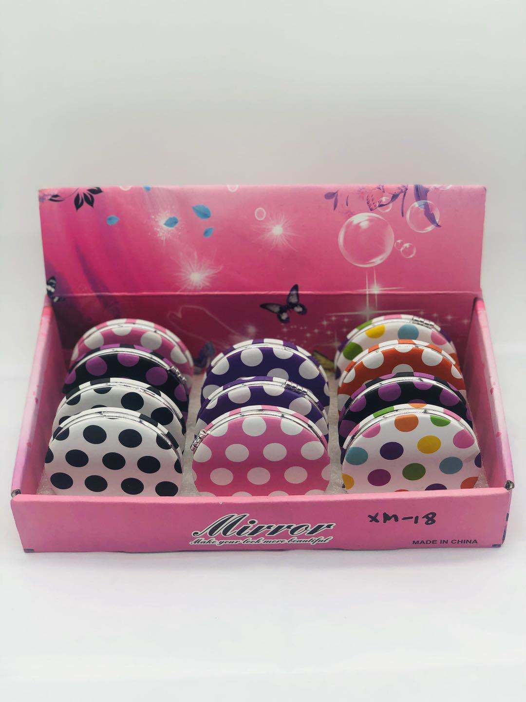 地摊经济 创意折叠潮流化妆镜 电镀便携随身双面放大小镜