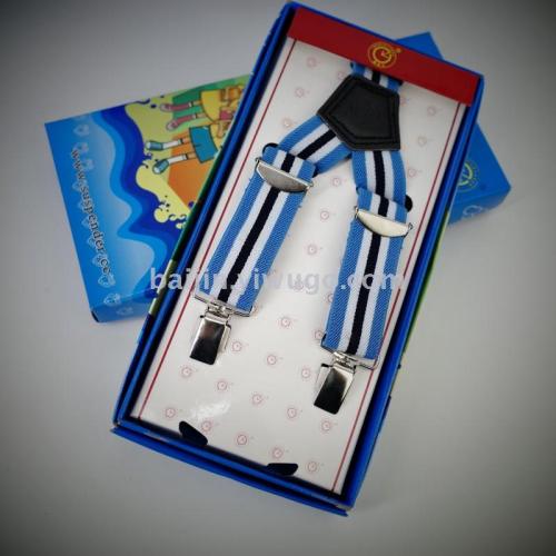 Clockwise Brand Three-Clip Strap Child Suspender Clip Baby Suspenders Spring and Autumn Boy Girl All-Match Suspender Clip