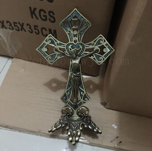 Religious Products Zinc Alloy Cross Metal Ornaments Cross Decoration Gift