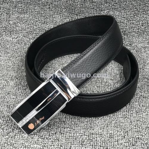 jin huangping-inch semi-grinding automatic buckle with leather business automatic buckle male authentic