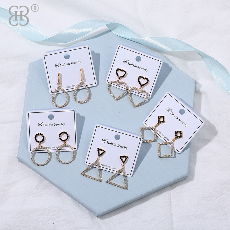 厂家直销新款微镶水钻轻奢耳环爱心唯美时尚耳饰气质闪耀耳钉批发