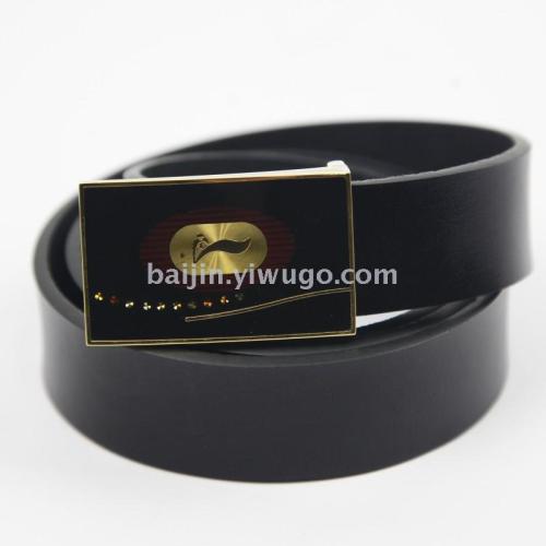 Baijin Men‘s Genuine Leather Pure Cowhide Skateboard Belt Loop Men‘s Korean Style Casual Belt Belt Wholesale