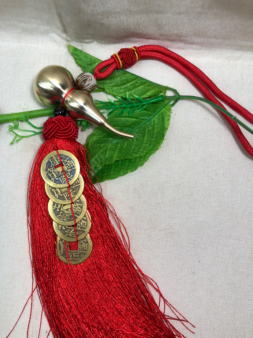 纯铜葫芦挂五帝钱车挂佛珠手链饰品礼品