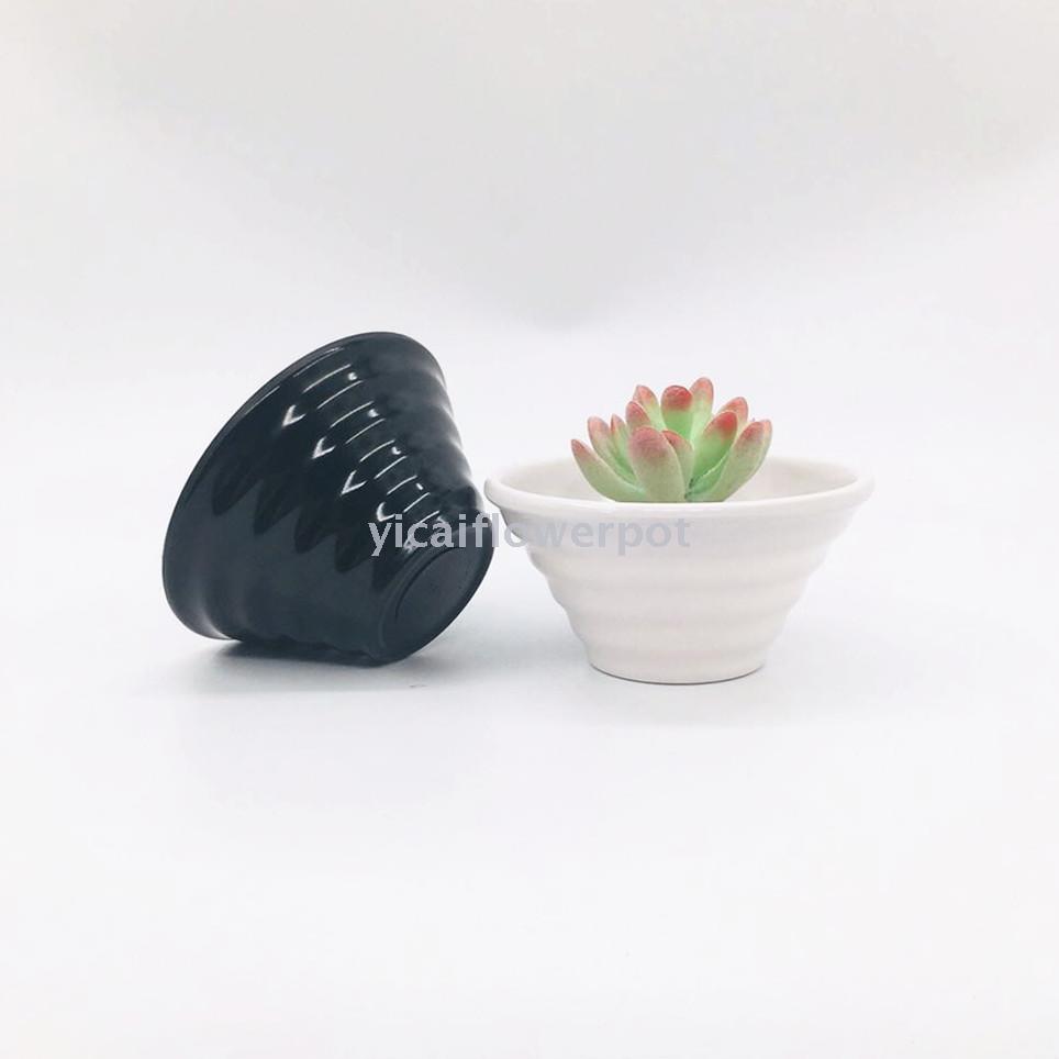 塑料花盆Y23-1 螺纹碗密胺花盆 塑料花盆 仿真花花盆  仿瓷花盆