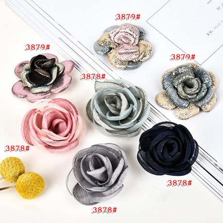 Clothing Accessories Burning Edge Gradient Color Rose Accessories Three-Color Bronzing Burning Edge Rose Can Be Customized Factory Direct Sales 