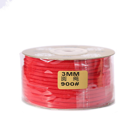 new Spot 3mm Polyester round Rope Red and Black Core round Rope Clothes Pants Waist Rope Clothing Accessories Wholesale