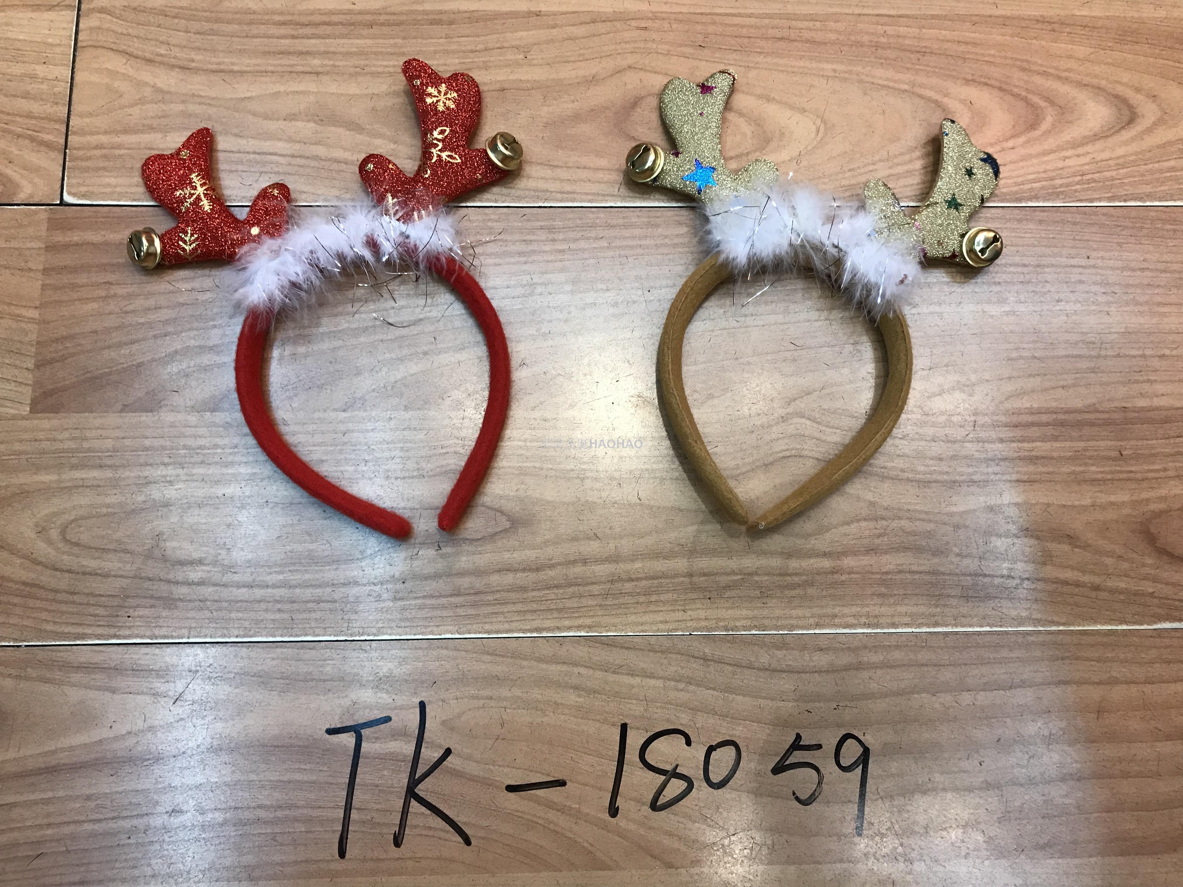 新款圣诞无纺布头扣儿童圣诞礼物节日用品纸质新派对创意头扣批发