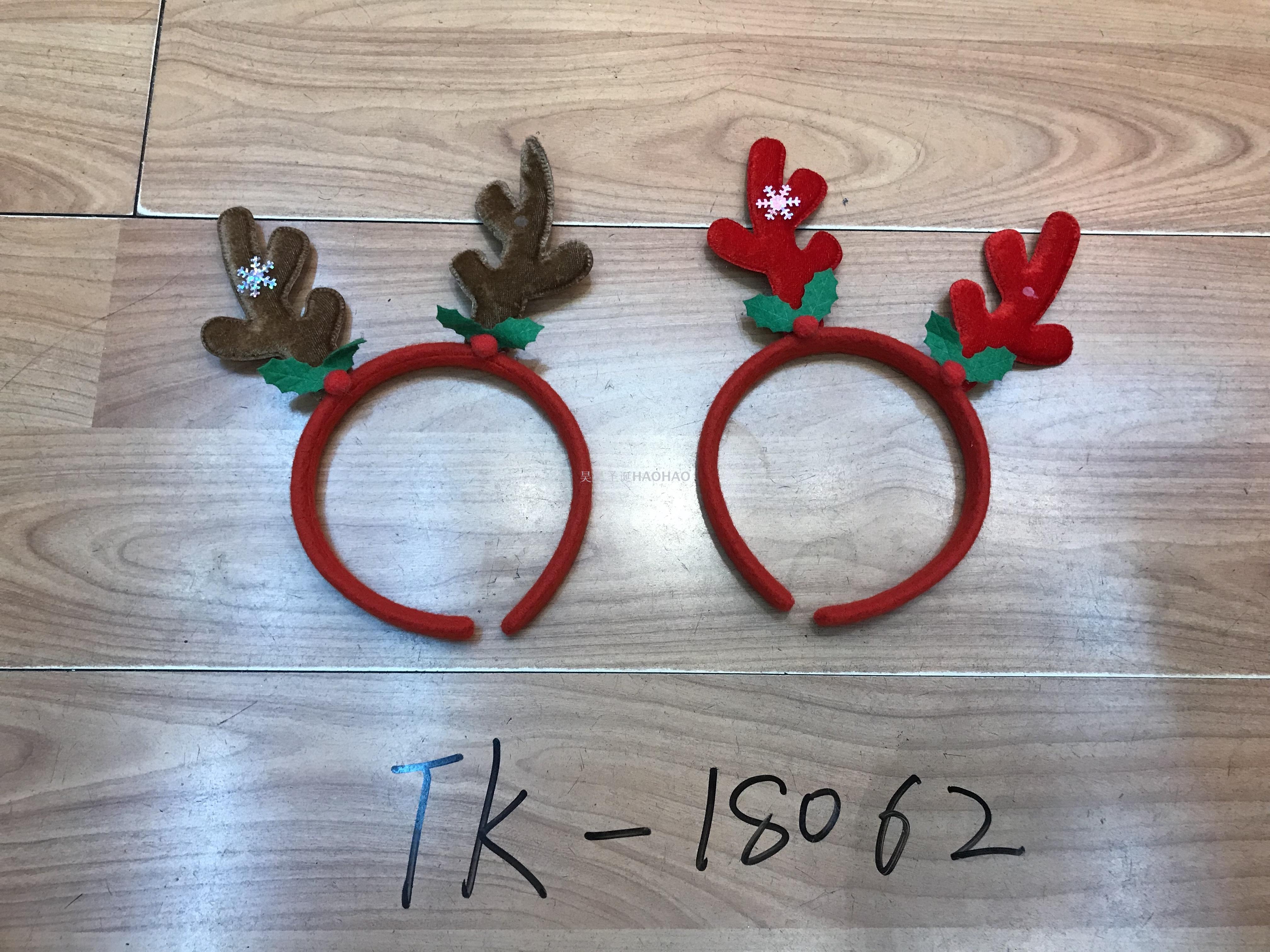 新款圣诞无纺布头扣儿童圣诞礼物节日用品纸质新派对创意头扣批发