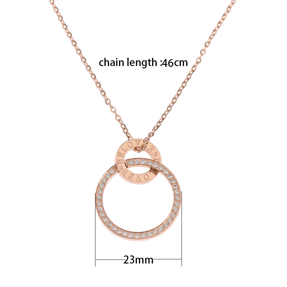 不锈钢大小圈带钻项链跨境欧美爆款厂家