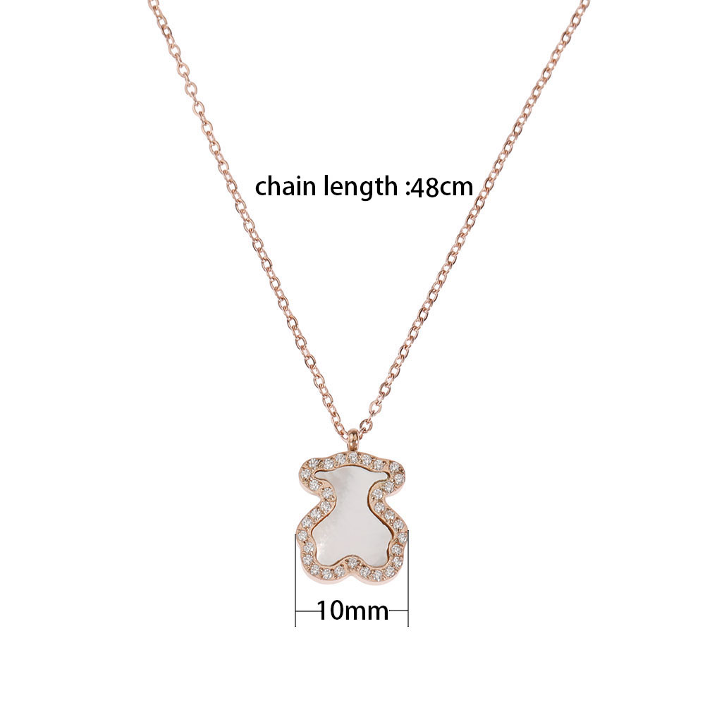 不锈钢小熊时尚项链欧美跨境爆款饰品批发