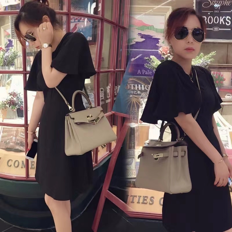 大牌同款凯利包 原版皮 头层牛皮女包 手提单肩斜挎包 软皮