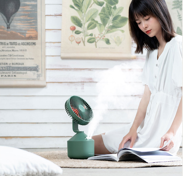 2020创意新款F16双喷风扇 迷你加湿器风扇 小型家用小空调 夏日