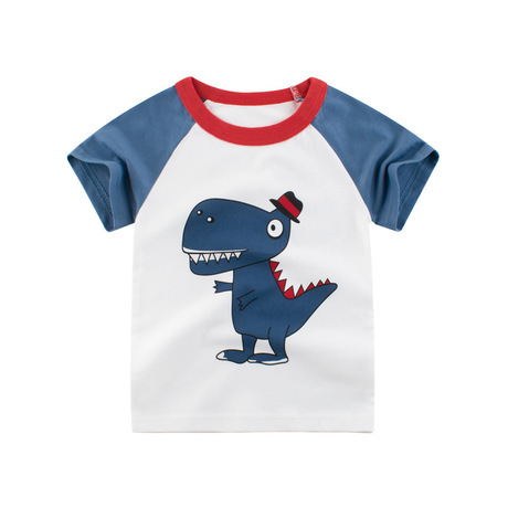 Qiqiang Korean Style children‘s Clothing Wholesale 2020 Summer New Children‘s T-shirt Short-Sleeved Boy Dinosaur Baby One-Piece Delivery