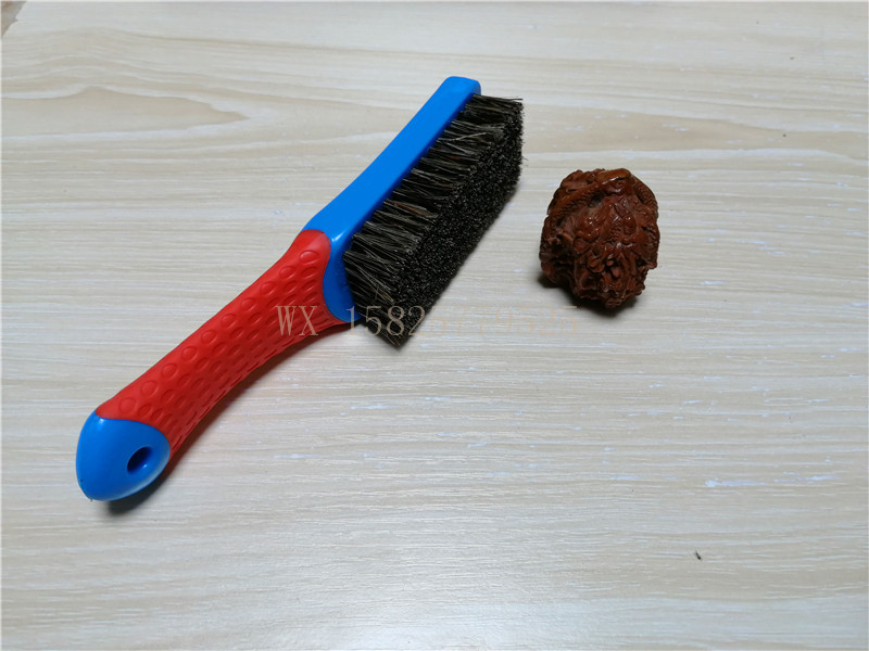 金刚菩提核桃橄榄核星月文玩牛骨手工刷防滑握感舒适棕毛刷子