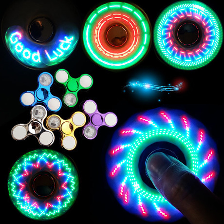 Led Fingertip Gyro hand Spinner Electroplating Luminous 32 Variable Light Gyro Interfinger Spiral Children‘s Toys