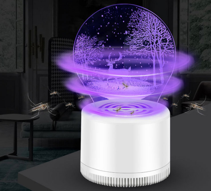 夏日新品3D灭蚊灯静音USB家用灭蚊器led诱蚊夜灯吸入式创意捕蚊器