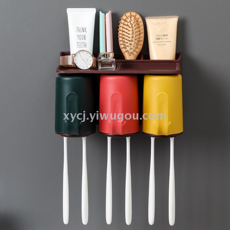 New creative mouthwash cup wall suction toothbrush holder with handle pic 1