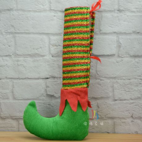 圣诞节日装饰品 圣诞装饰 单腿挂饰圣诞袜 圣诞礼物袋圣诞挂件