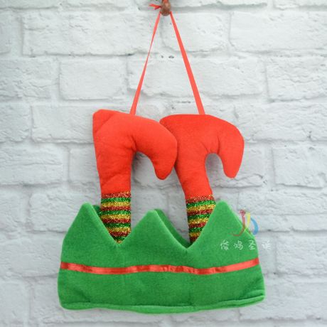 圣诞节日装饰品 圣诞装饰 可爱挂饰圣诞 圣诞礼双脚圣诞挂件装饰