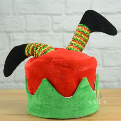 圣诞精灵 金丝绒精灵小丑帽 圣诞精灵帽 万圣节小丑扮演角色帽子