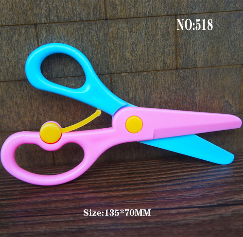 self-produced and sold bauhinia knife scissors 5-inch plastic student scissors 518 red dragonfly children‘s scissors