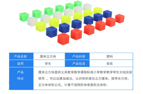 [1cm] cm cube color small cube mathematical geometry primary school mathematics teaching aids