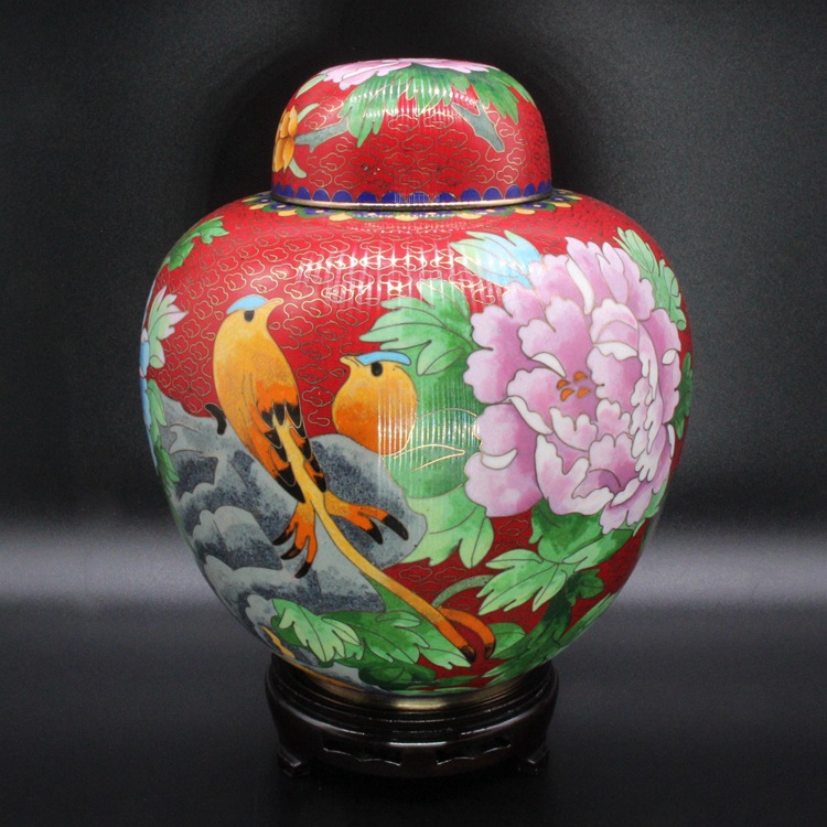 北京景泰蓝工艺礼品摆件传统铜胎掐丝珐琅磨光8寸西瓜罐