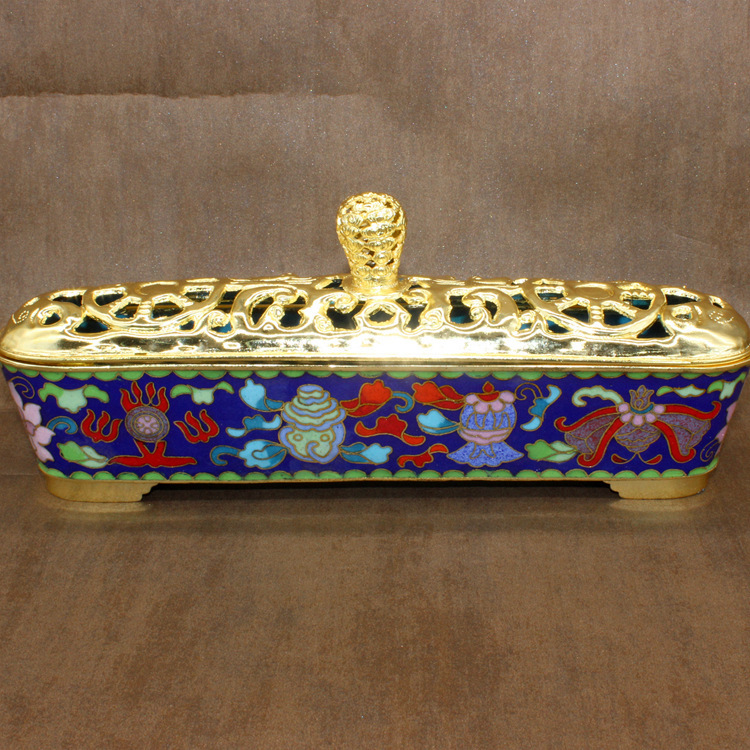 景泰蓝居室添香佛具法器传统铜胎掐丝珐琅磨光卧香炉精油炉