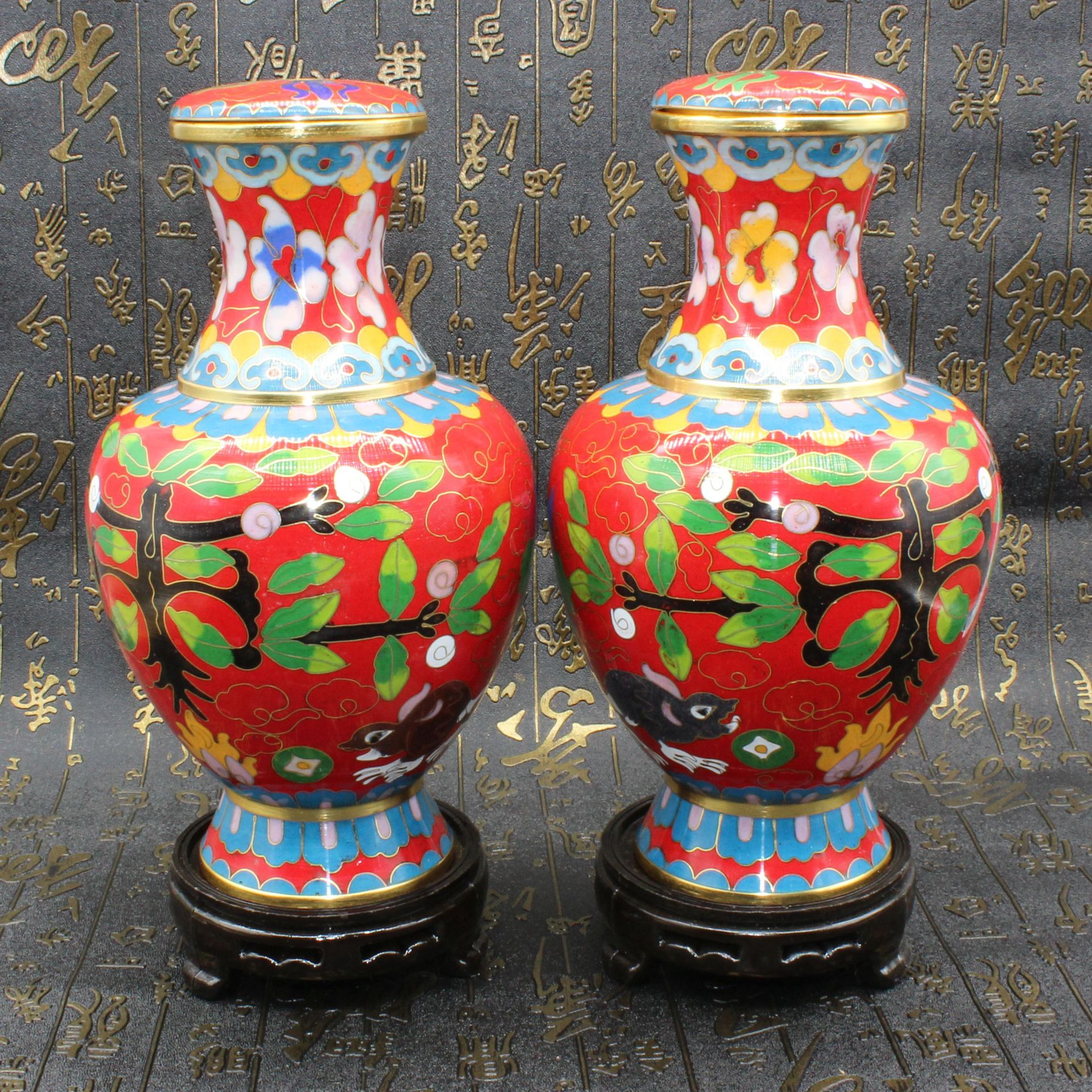 景泰蓝藏传佛教密宗法器传统铜胎掐丝珐琅磨光财鼠宝瓶罐