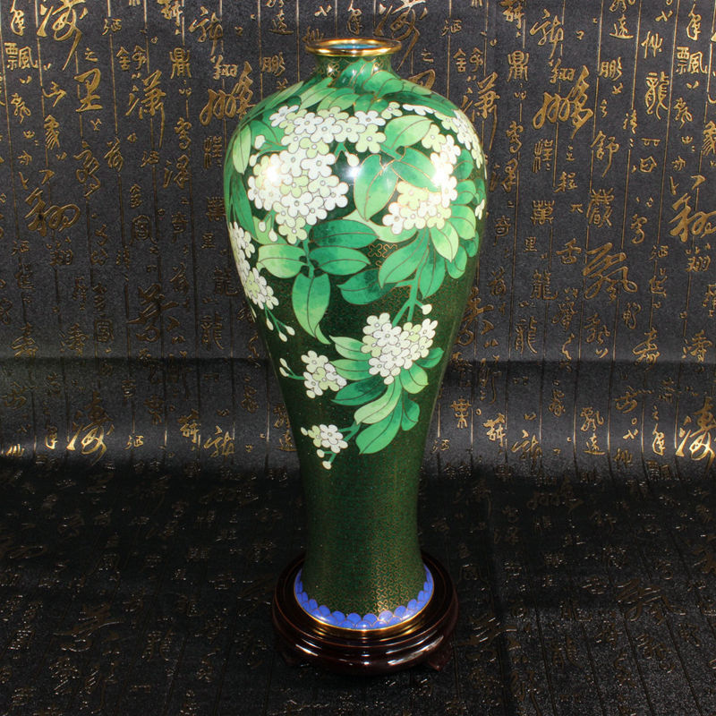 北京景泰蓝工艺礼品花瓶摆件传统铜胎掐丝珐琅（精品）12寸曲美瓶