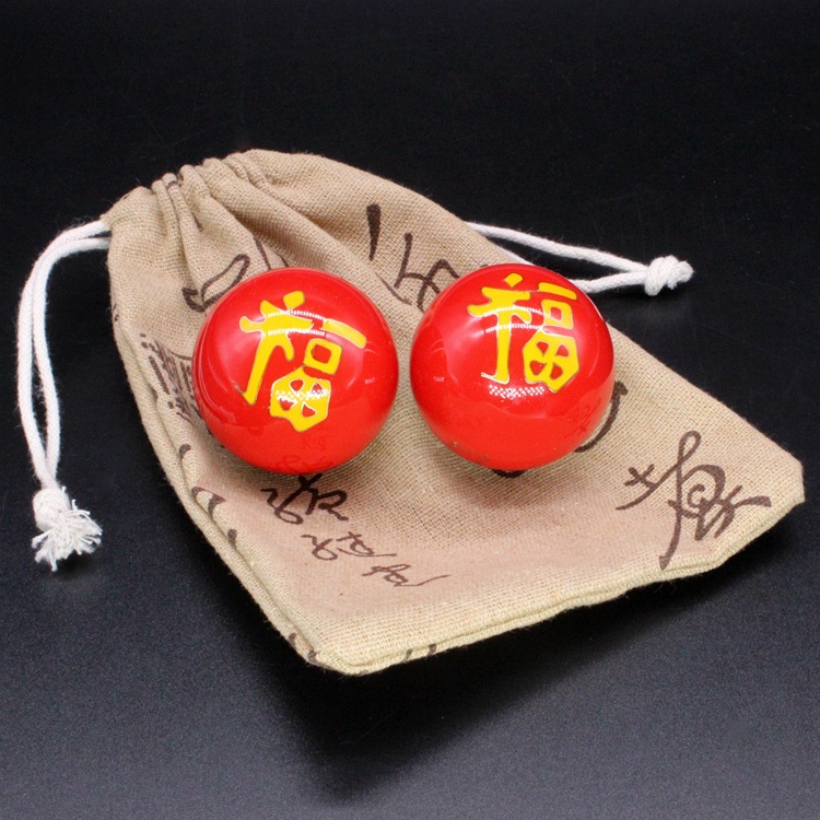 北京景泰蓝工艺文化礼品麻布袋装掐丝珐琅中老年保健按摩健身手球