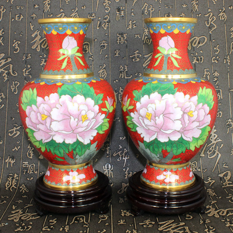 北京景泰蓝工艺礼品花瓶摆件传统铜胎掐丝珐琅磨光小号周器磊瓶