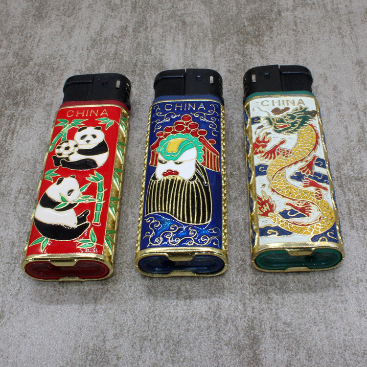 纪念收藏北京景泰蓝外贸库存老货冲压珐琅工艺套壳打火机