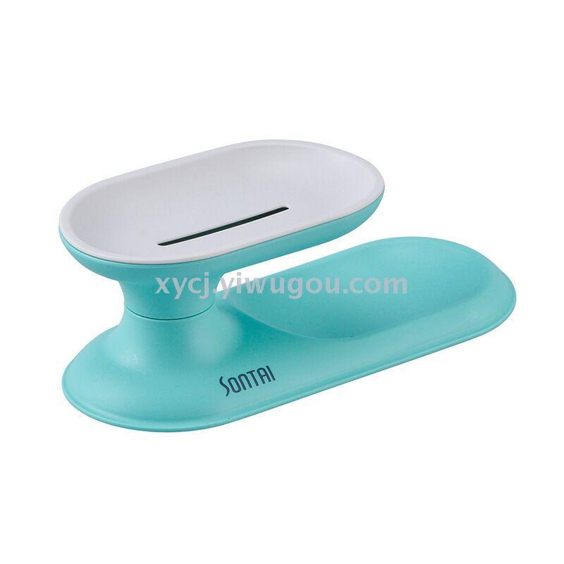 Simple and convenient 360° rotating double-layer draining soap box pic 2