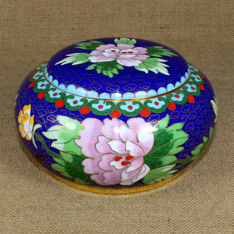 北京景泰蓝工艺礼品摆件传统铜胎掐丝珐琅磨光6寸围棋罐